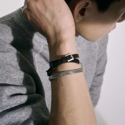 Men John Hardy Chains^Icon Wrap, Sterling Silver, Leather