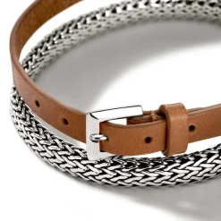Men John Hardy Chains^Icon Wrap, Sterling Silver, Leather