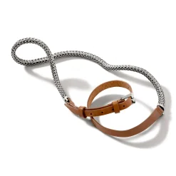 Men John Hardy Chains^Icon Wrap, Sterling Silver, Leather