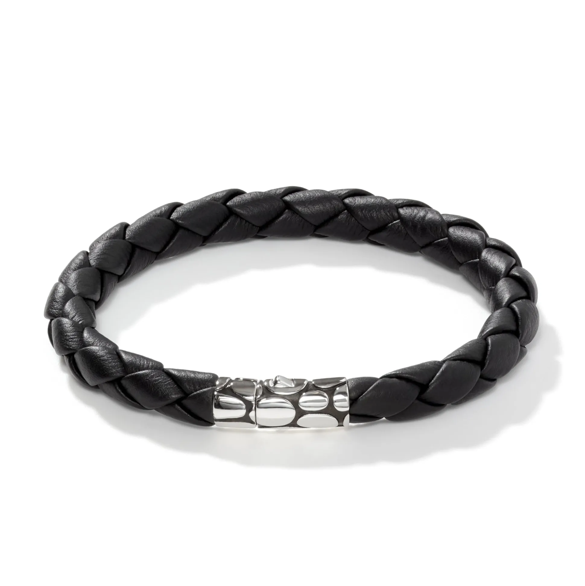 Men John Hardy Leather, Cord & Rubber^Kali Station Bracelet, Silver, Leather