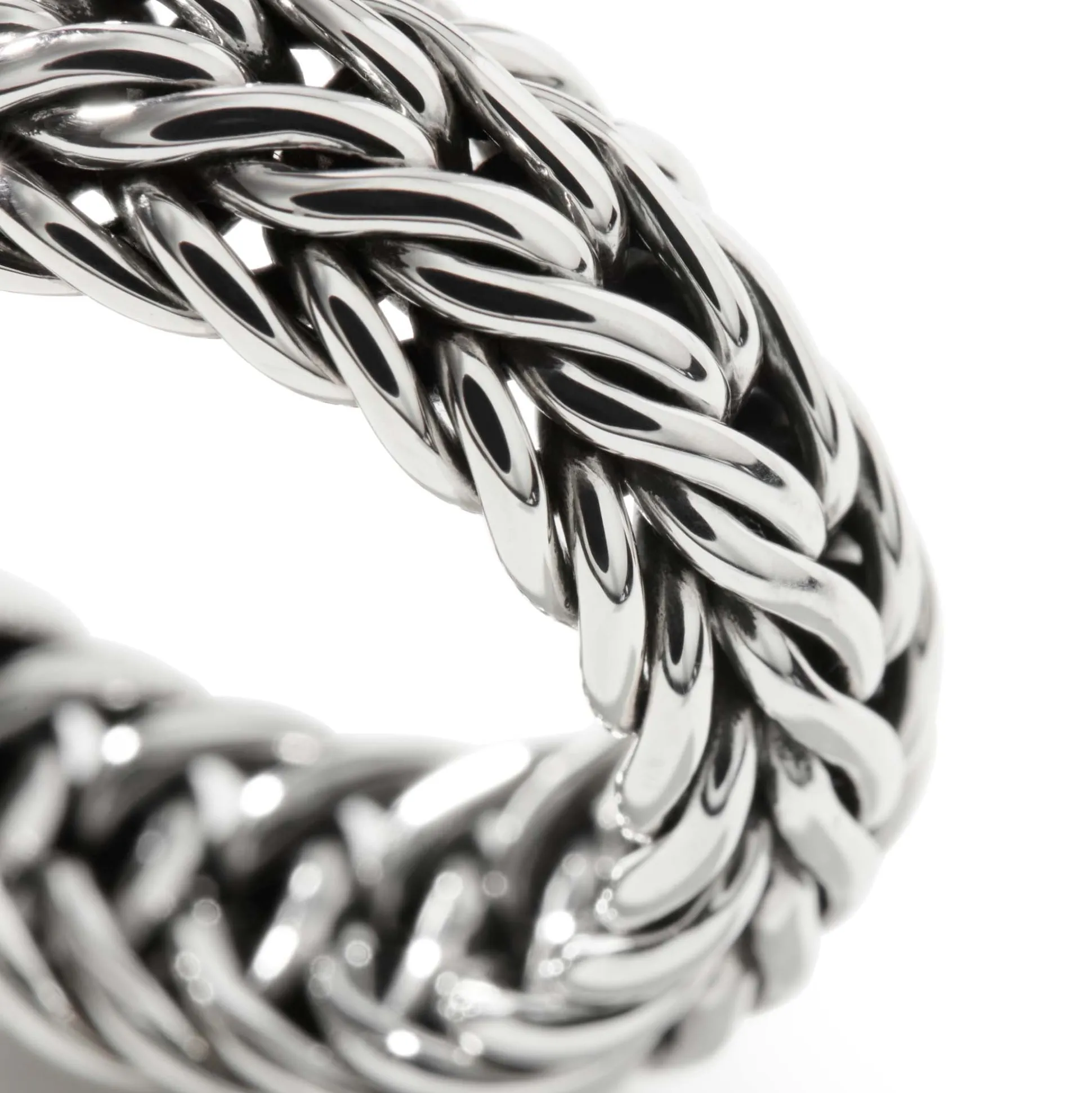 Women John Hardy Soft^Kami Chain Band Ring, Sterling Silver, Wide
