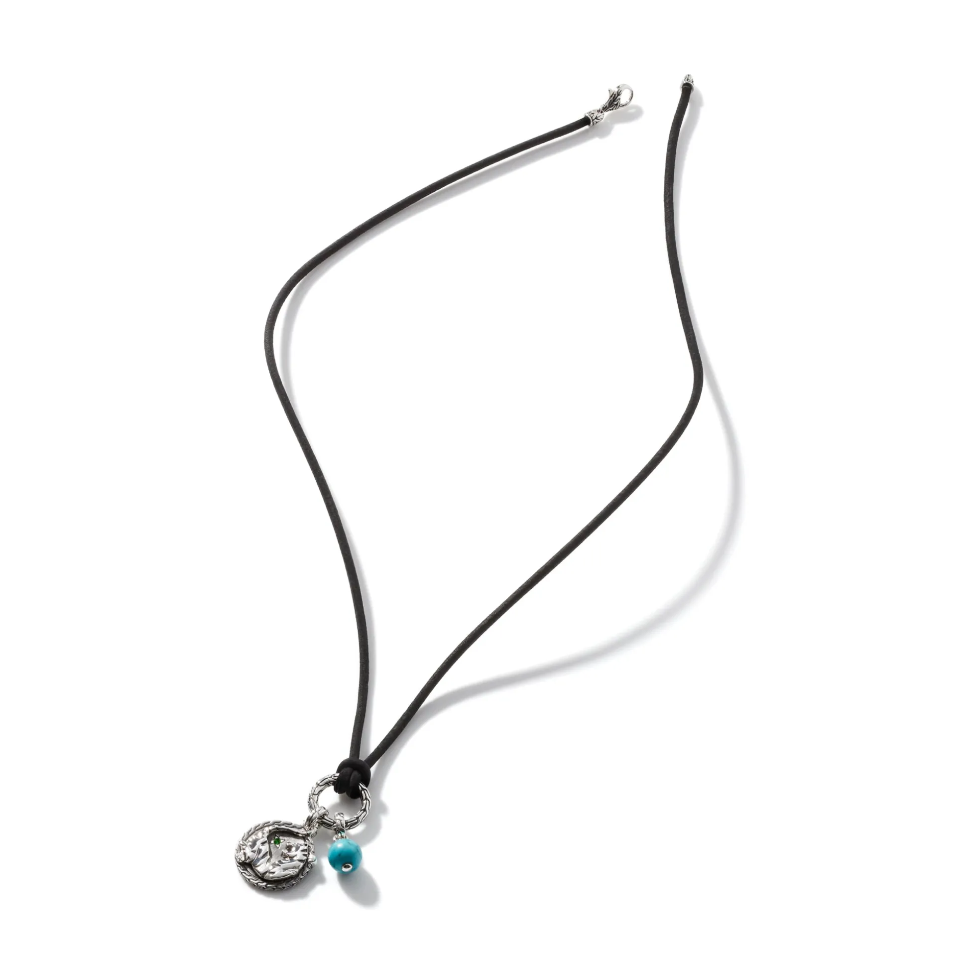 Men John Hardy Tags & Pendants^Keyring Necklace, Leather, Sterling Silver
