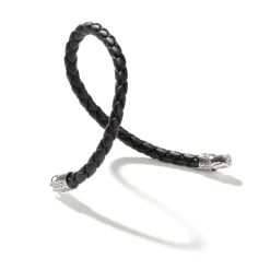 Men John Hardy Leather, Cord & Rubber^Leather Bracelet, Sterling Silver