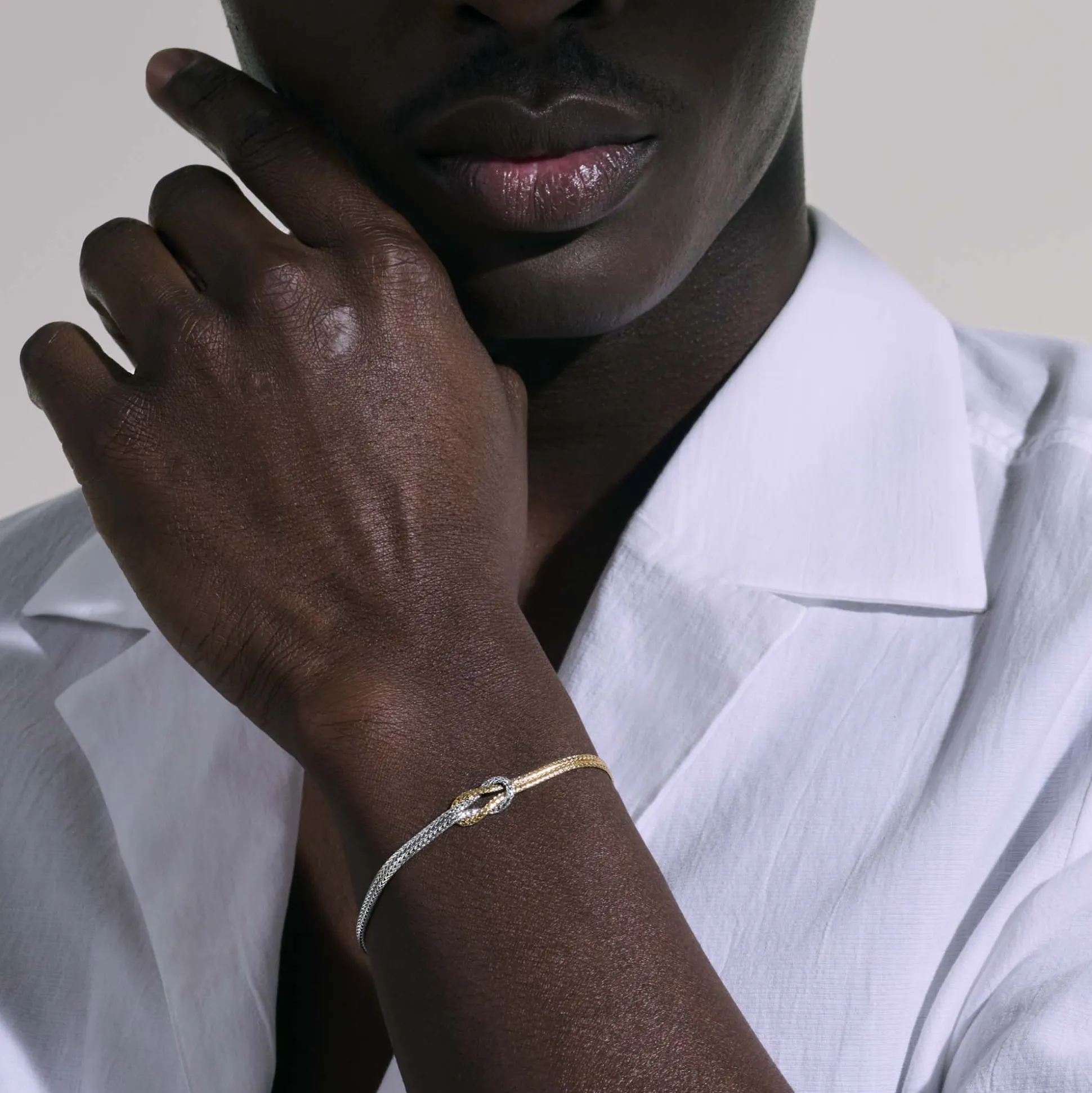 Men John Hardy Chains^Love Knot Bracelet, Gold, Silver, 1.8Mm