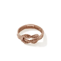 Women John Hardy Soft^Love Knot Chain Ring, Rose Gold