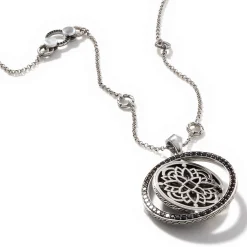 Women John Hardy Pendants^Moon Door Necklace, Dark Silver, Diamonds