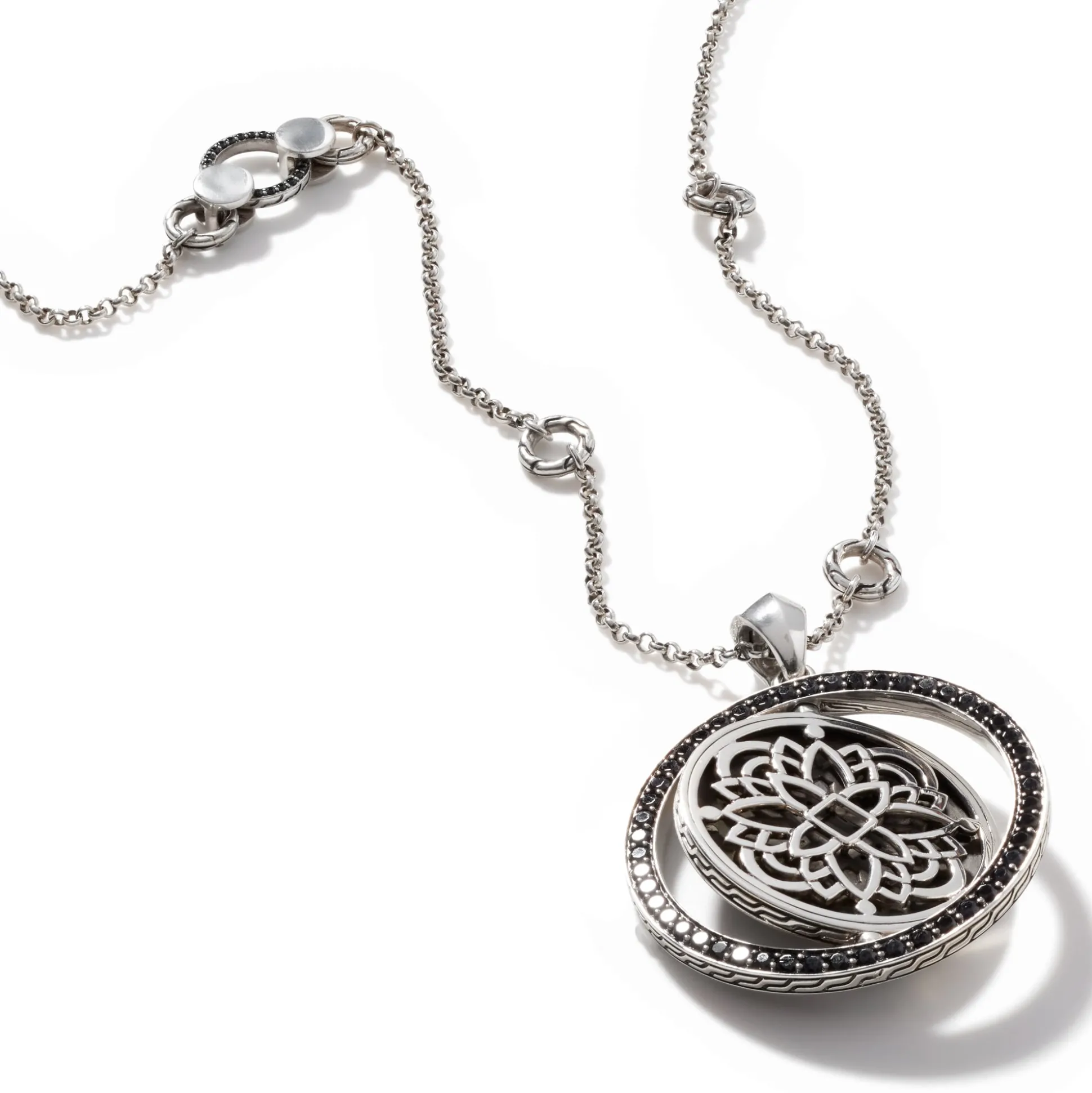 Women John Hardy Pendants^Moon Door Necklace, Dark Silver, Diamonds