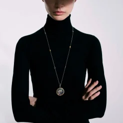 Women John Hardy Pendants^Moon Door Necklace, Gold, Silver, Pave