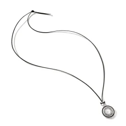 Women John Hardy Pendants^Moon Door Necklace, Silver, Leather, Pearl