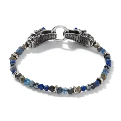 Men John Hardy Beads^Naga Beaded Bracelet, Silver, Gemstones