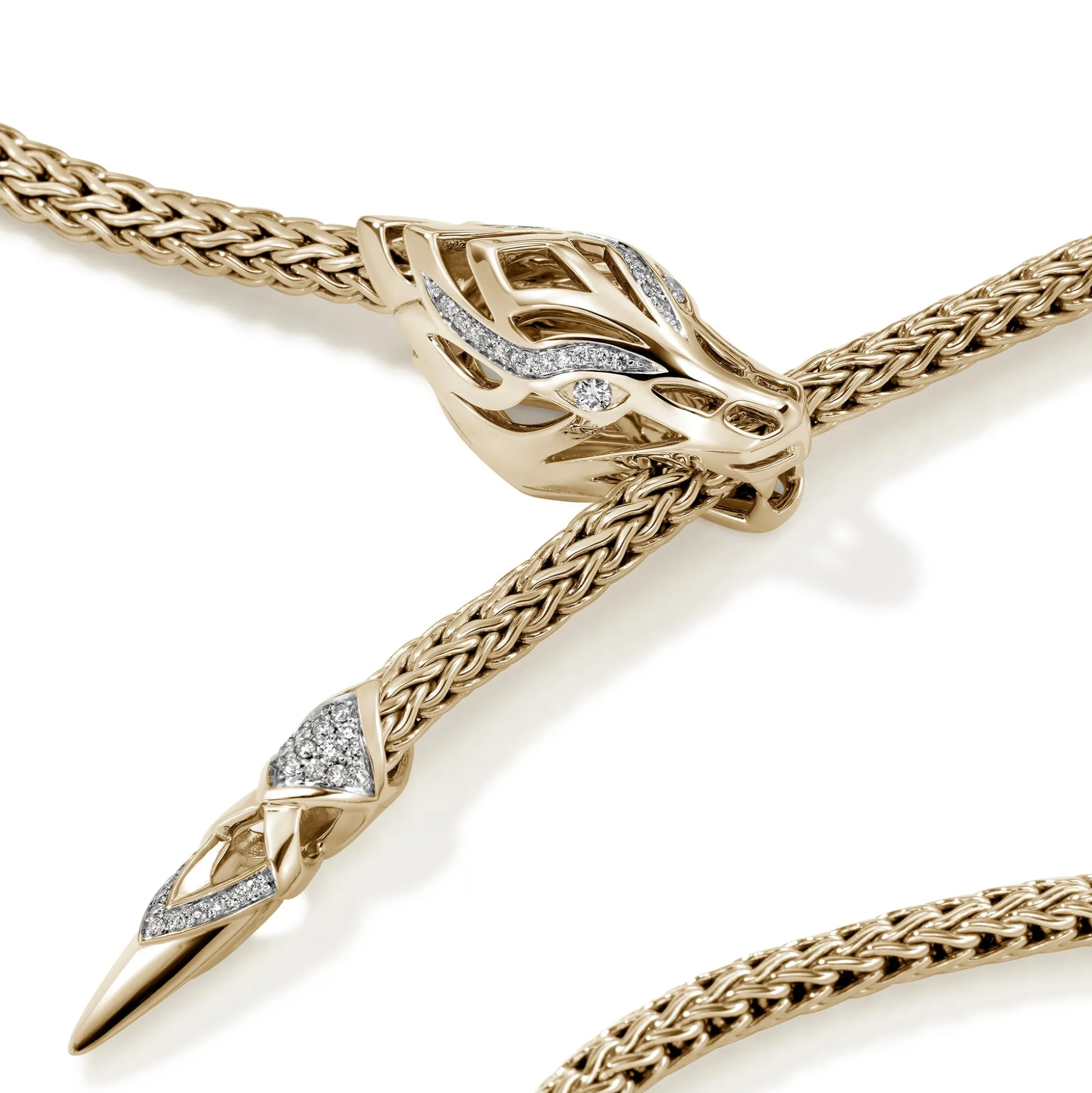 Women John Hardy Statement^Naga Lariat, Gold, Silver, Diamonds