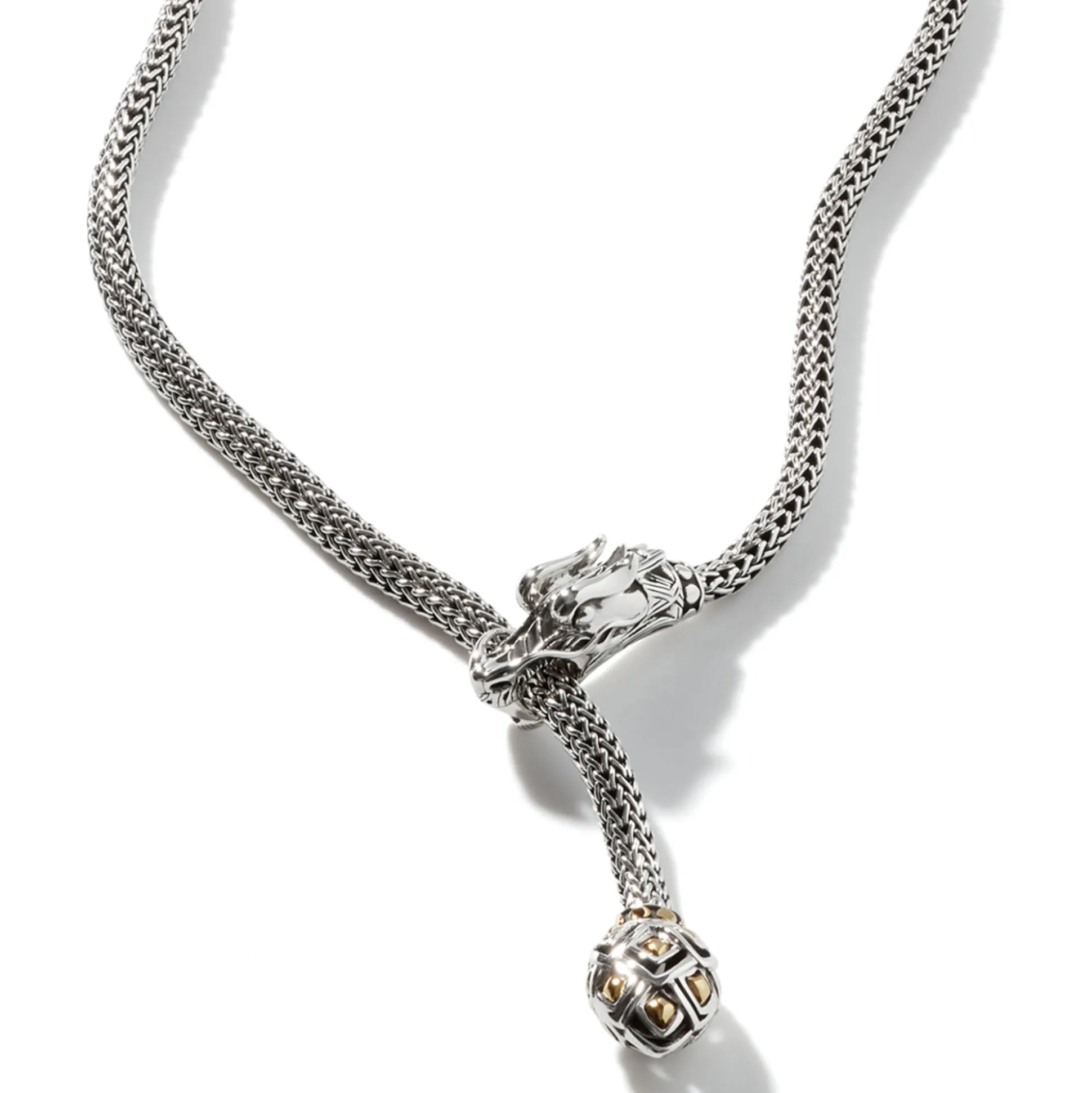 Women John Hardy Statement^Naga Lariat, Sterling Silver, Gold, 5Mm