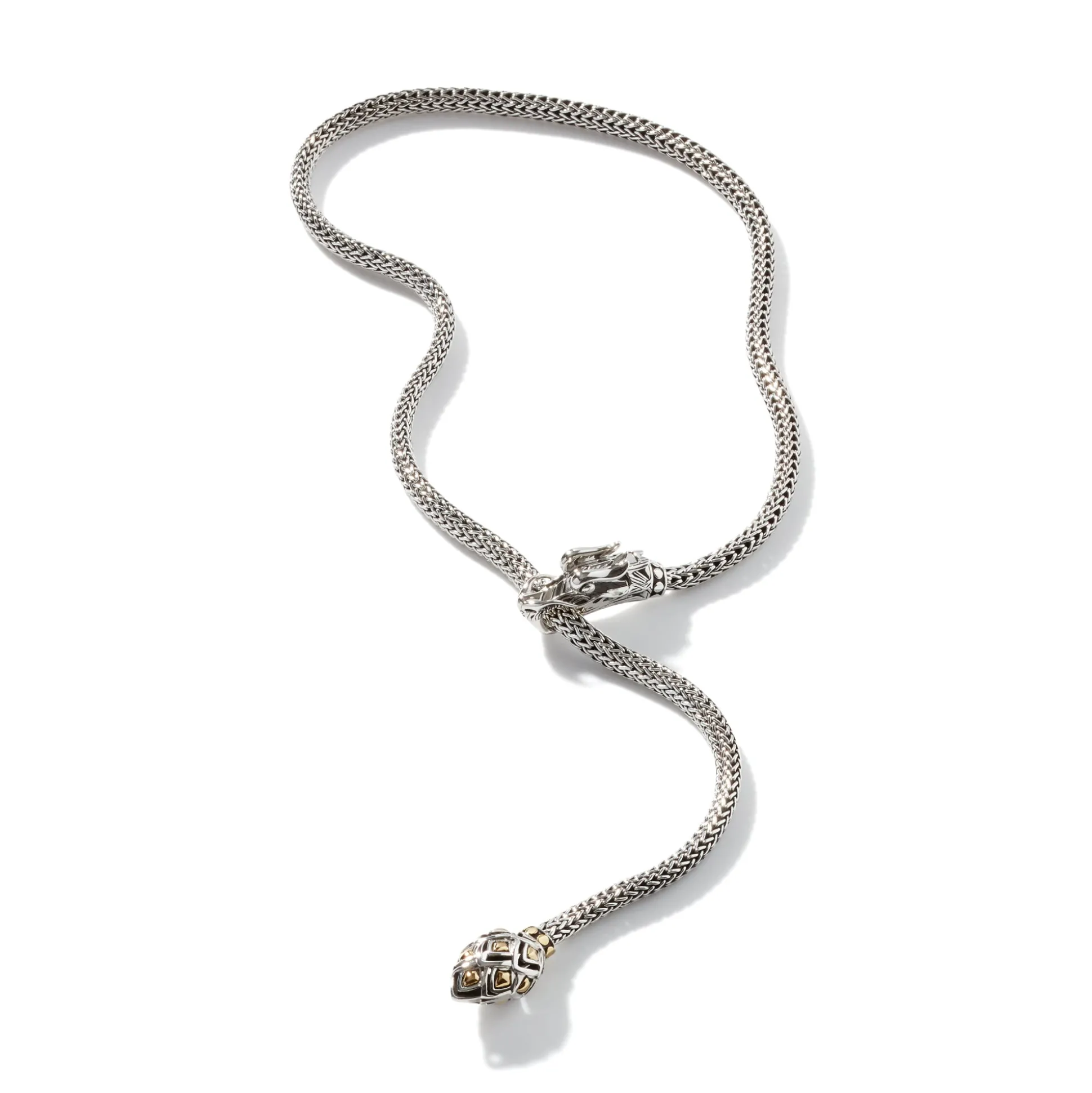 Women John Hardy Statement^Naga Lariat, Sterling Silver, Gold, 5Mm