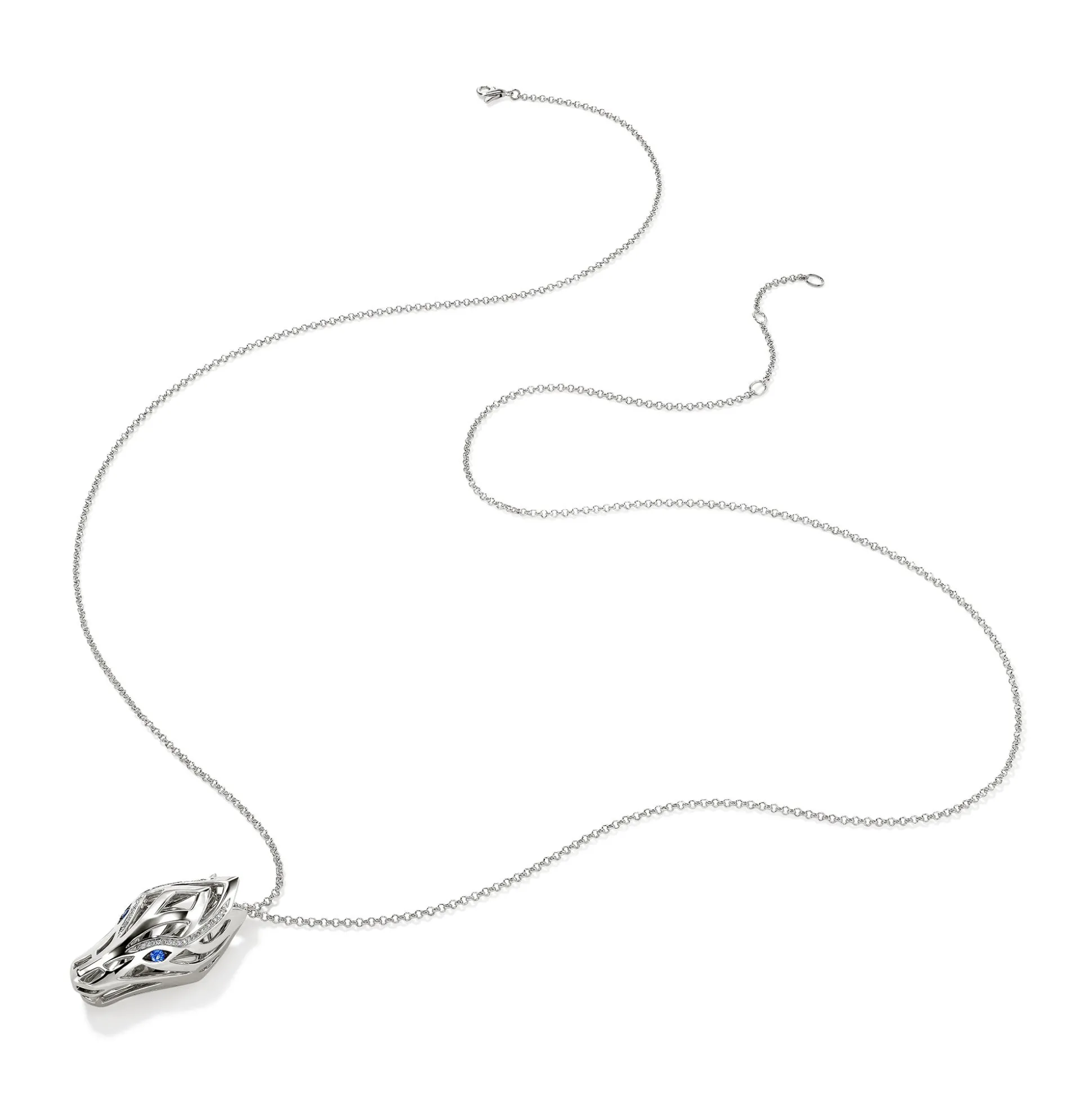 Men John Hardy Tags & Pendants^Naga Pendant Necklace, Silver, Diamonds