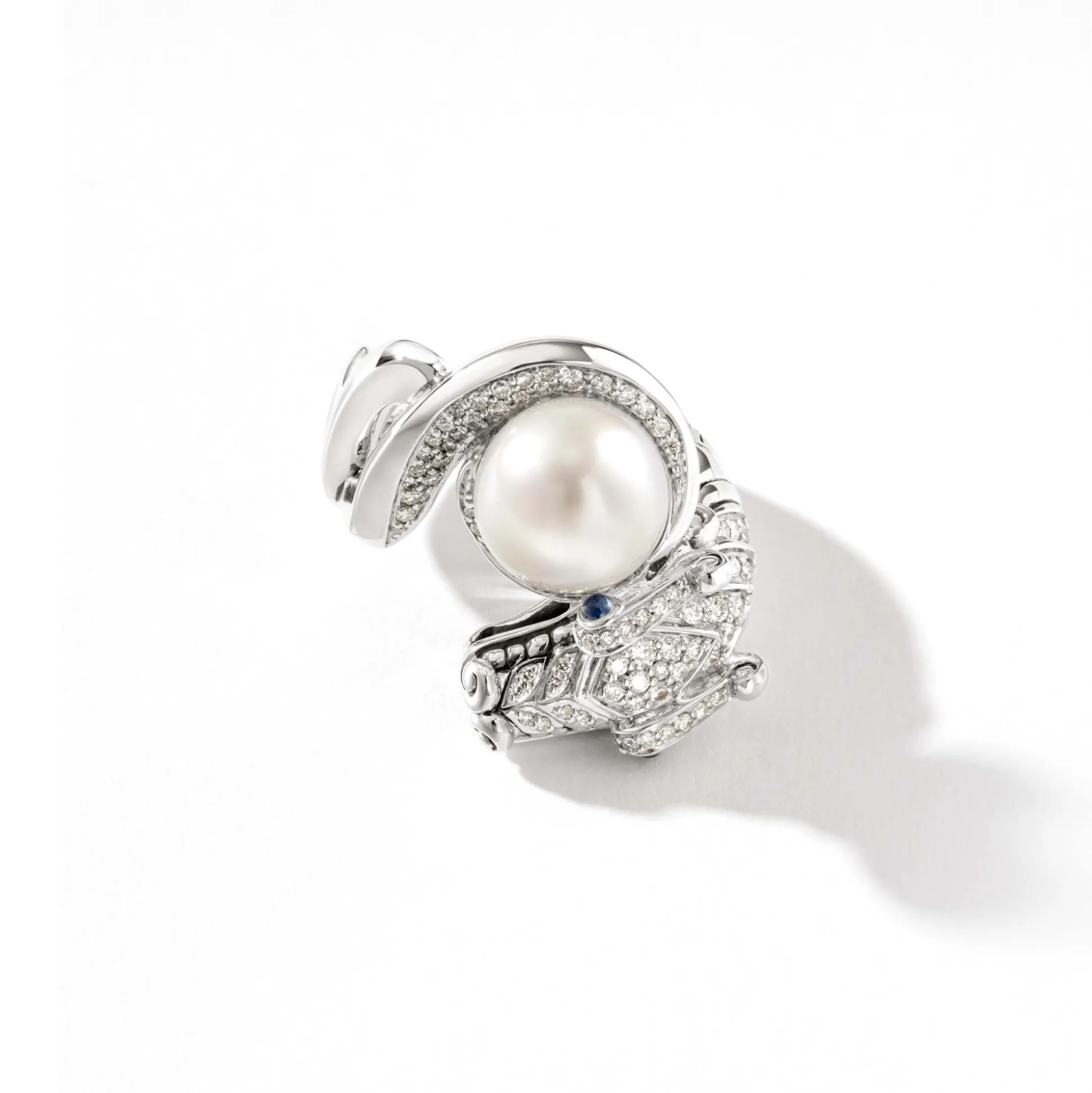 Women John Hardy Statement^Naga Ring, Sterling Silver, Diamonds, Pearl