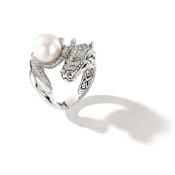 Women John Hardy Statement^Naga Ring, Sterling Silver, Diamonds, Pearl