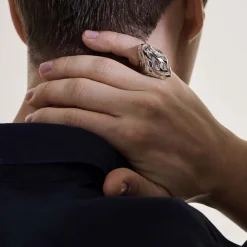 Women John Hardy Statement^Naga Ring, Sterling Silver, Diamonds