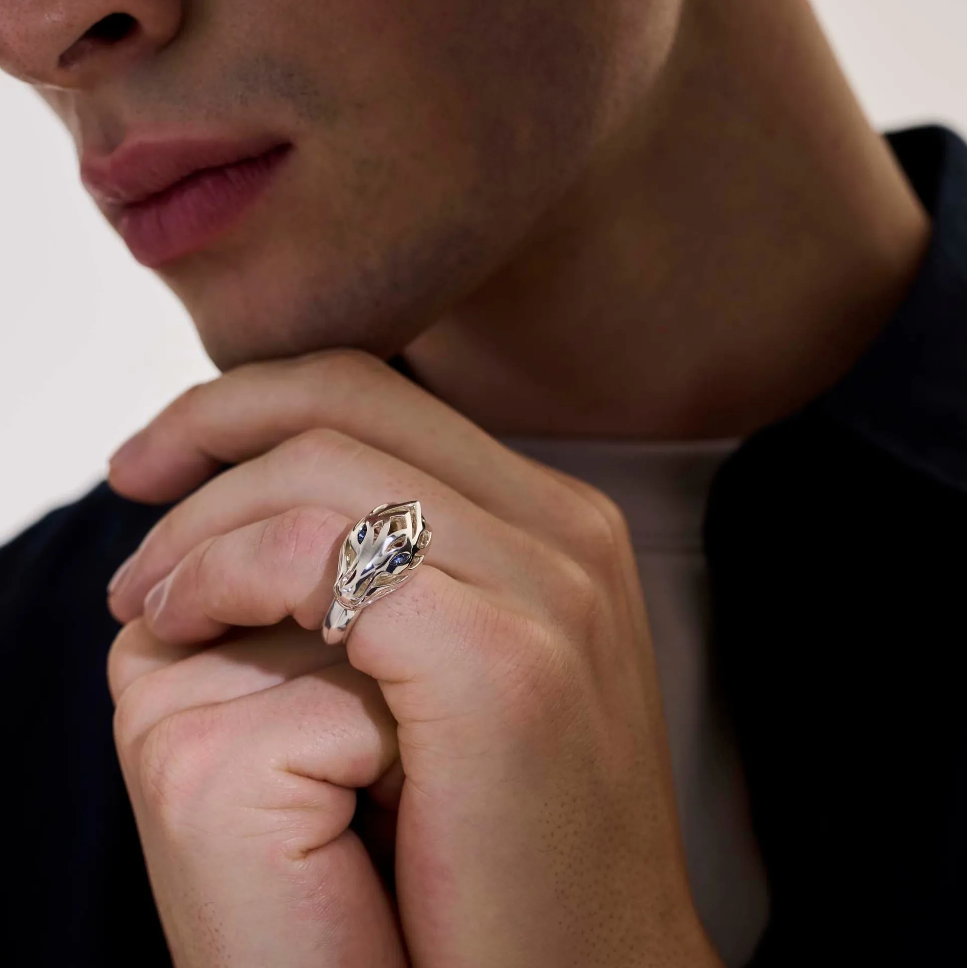 Men John Hardy Bands^Naga Ring, Sterling Silver