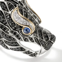 Women John Hardy Statement^Naga Saddle Ring, Gold, Silver, Diamonds