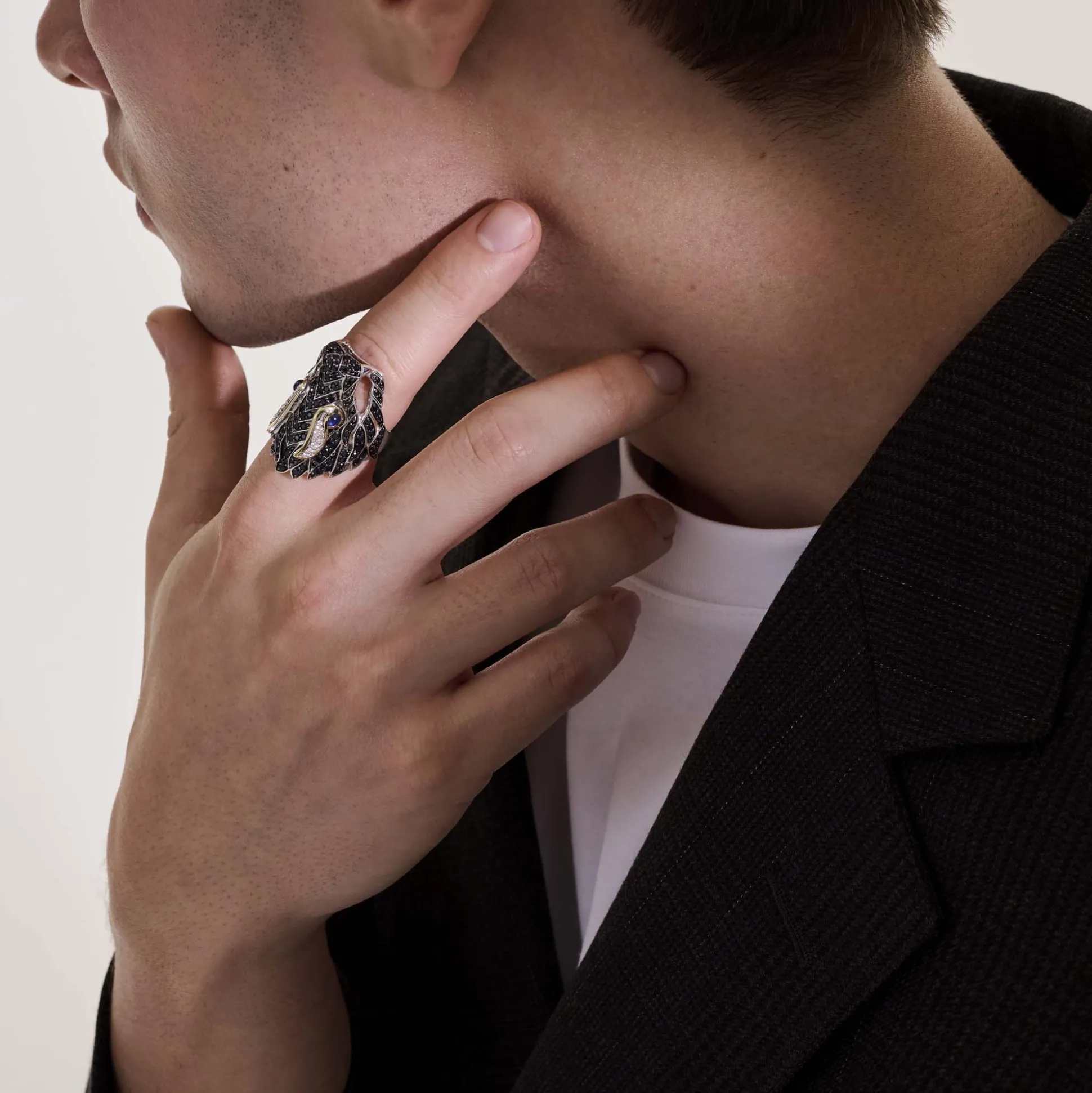 Women John Hardy Statement^Naga Saddle Ring, Gold, Silver, Diamonds