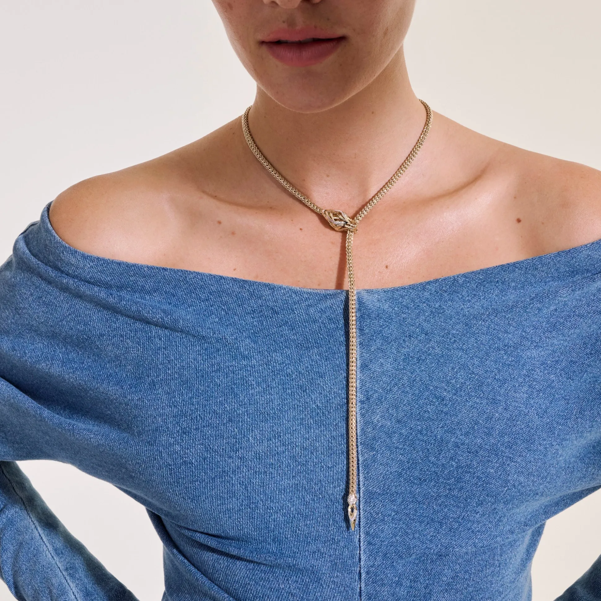 Women John Hardy Statement^Naga Y Necklace, Sterling Silver, 4.4Mm