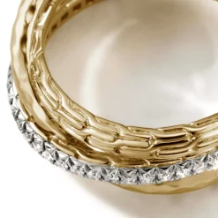 Women John Hardy Bands^Palu Crossover Ring, Gold, Diamonds