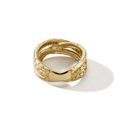 Women John Hardy Bands^Palu Crossover Ring, Gold, Diamonds