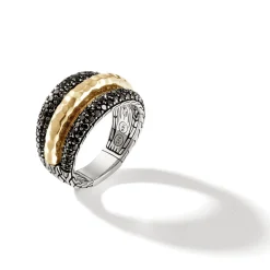 Women John Hardy Bands^Palu Dome Ring, Silver, Gold, Pave
