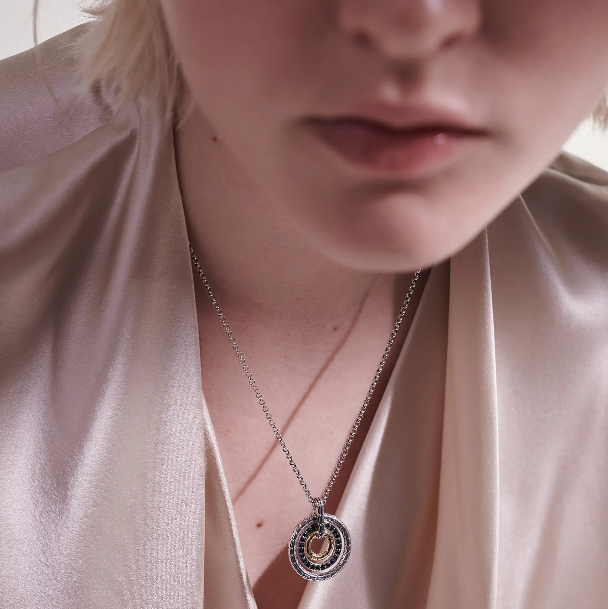 Women John Hardy Pendants^Palu Pendant Necklace, Silver, Gold, Pave