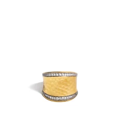 Women John Hardy Statement^Palu Saddle Ring, Gold, Diamonds