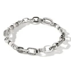 Men John Hardy Chains^Pearl Link Bracelet, Silver, Dark Silver