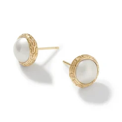 Men John Hardy Studs^Pearl Stud Earring, Sterling Silver