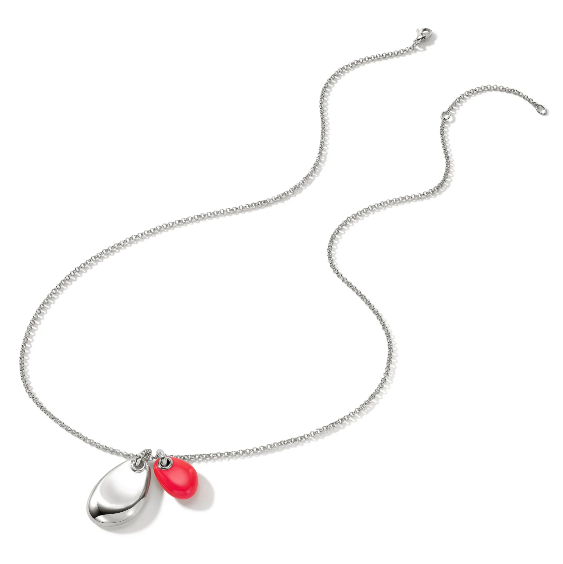 Men John Hardy Tags & Pendants^Pebble Duo Necklace, Silver, Diamonds