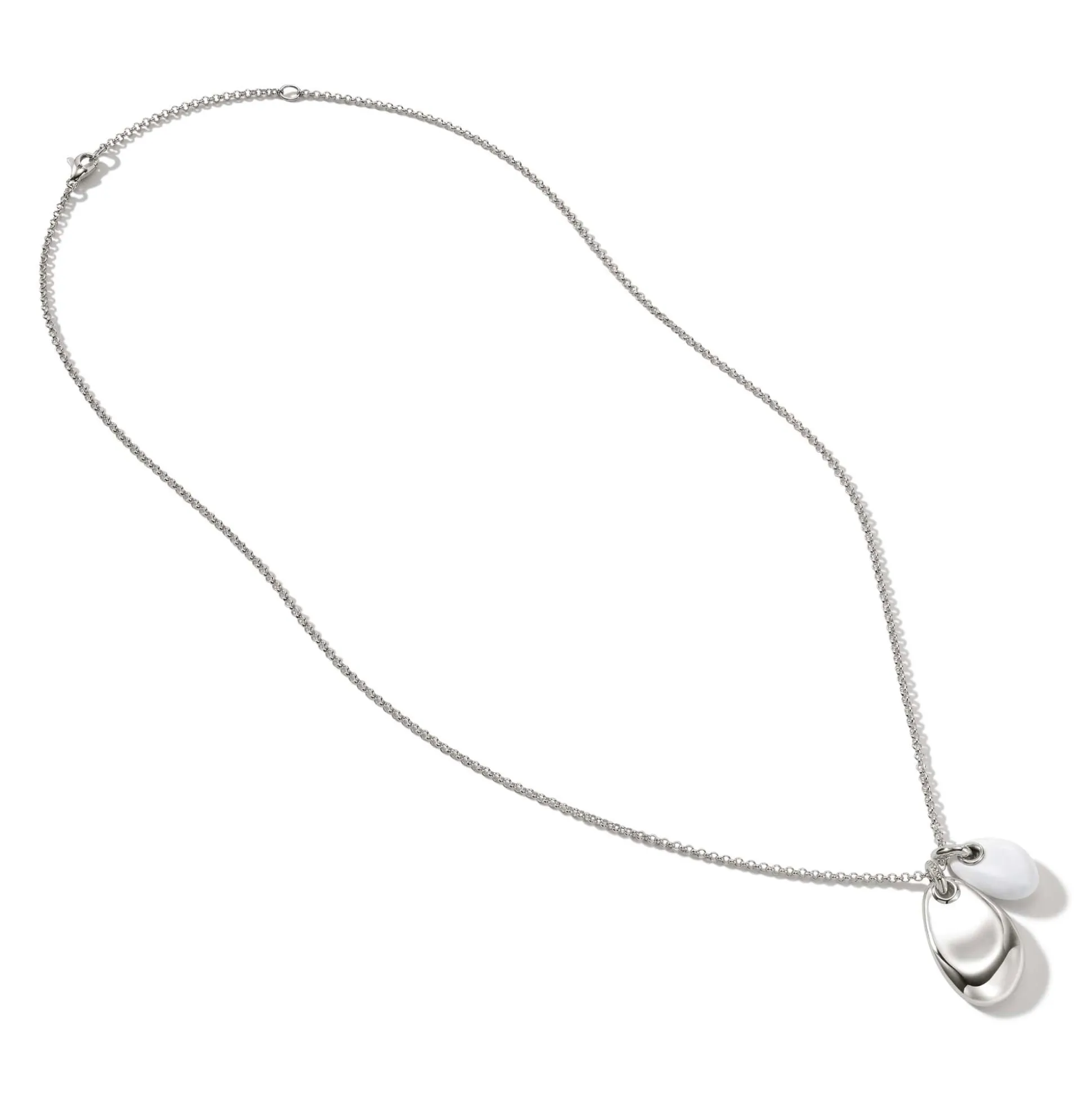 Men John Hardy Tags & Pendants^Pebble Duo Necklace, Silver, Diamonds