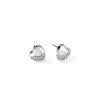 Women John Hardy Studs^Pebble Heart Stud Earring, Silver, Diamonds