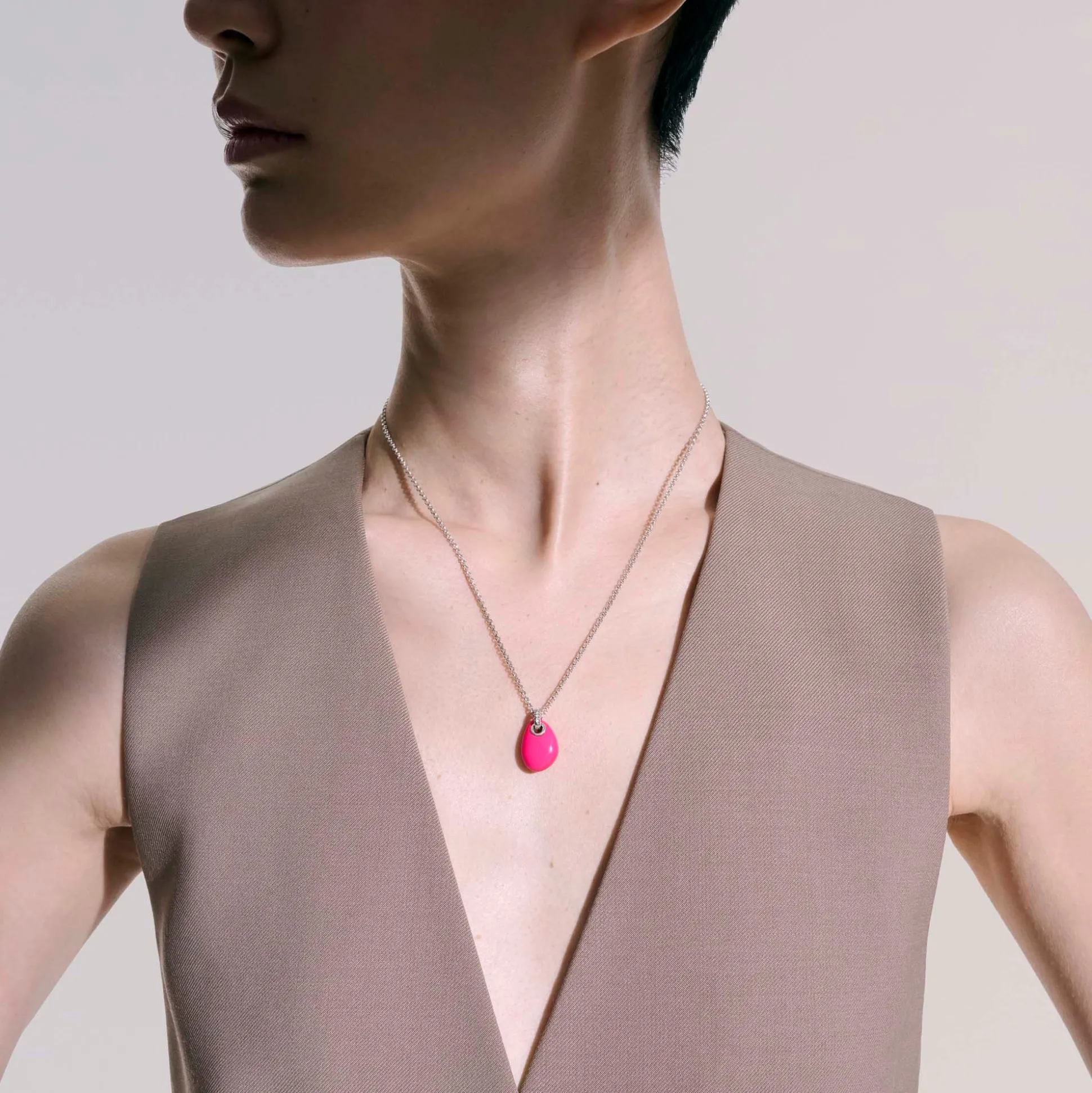 Men John Hardy Tags & Pendants^Pebble Necklace, Sterling Silver, Diamonds