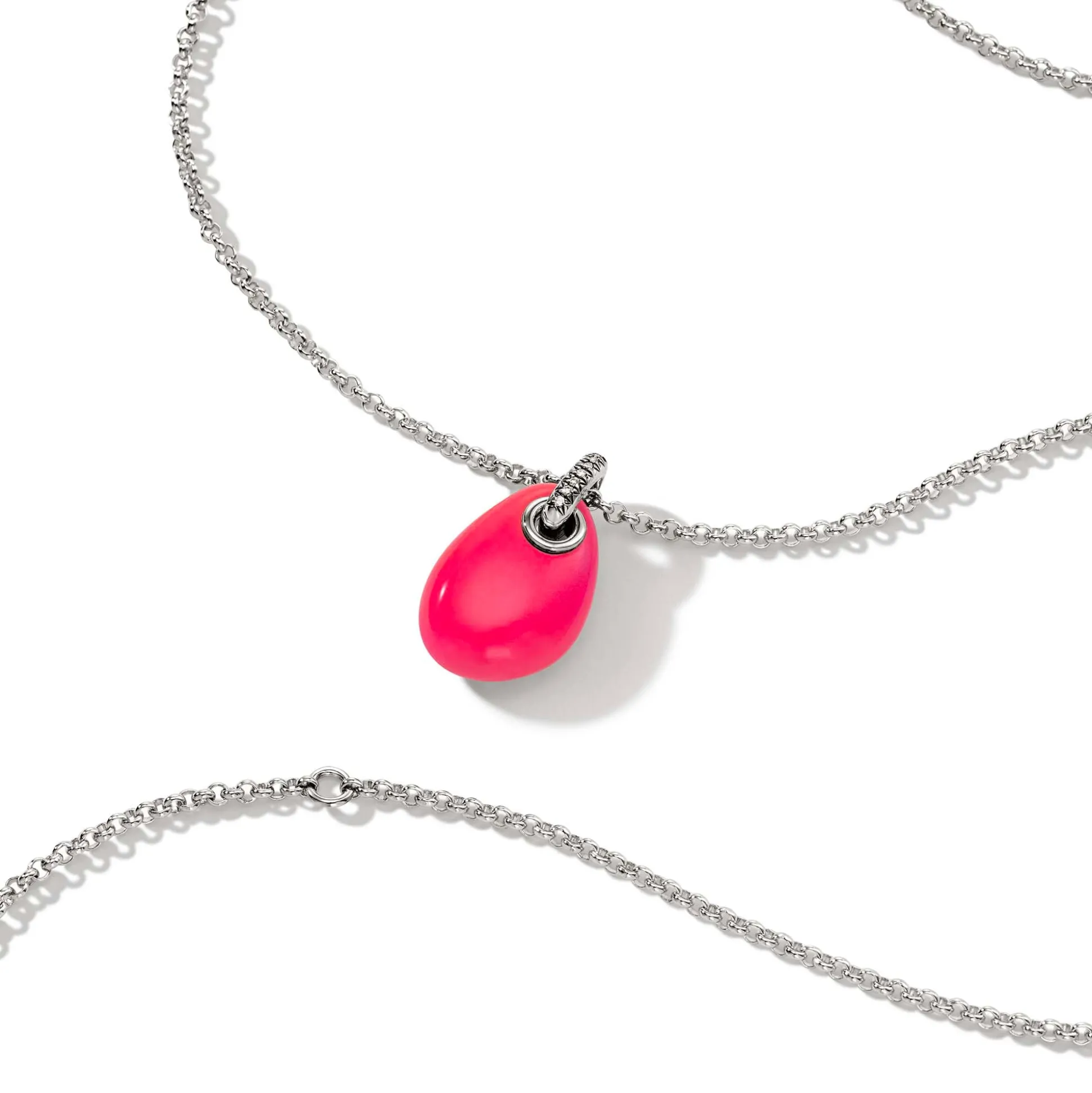 Women John Hardy Pendants^Pebble Necklace, Sterling Silver, Diamonds