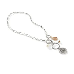 Women John Hardy Pendants^Pendant Keyring Necklace, Silver, Gold, Pearl