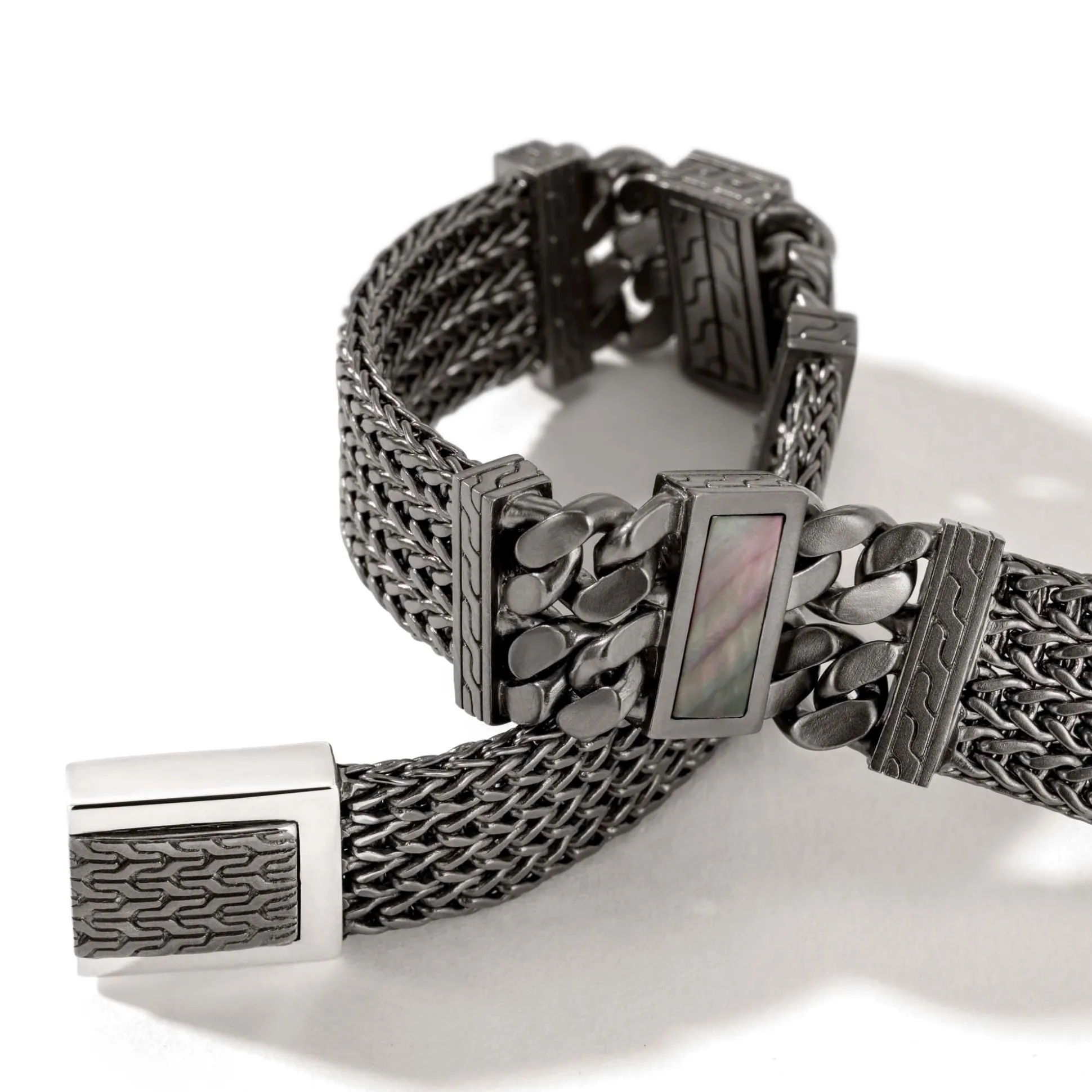 Men John Hardy Chains^Rata Chain Bracelet, Dark Silver, Gemstone