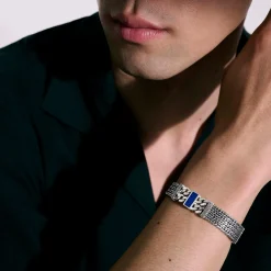 Men John Hardy Chains^Rata Chain Bracelet, Dark Silver, Gemstone