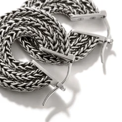 Women John Hardy Statement^Rata Chain Hoop Earring, Sterling Silver