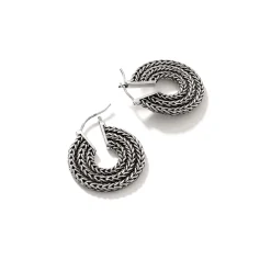 Women John Hardy Statement^Rata Chain Hoop Earring, Sterling Silver