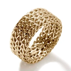 Women John Hardy Soft^Rata Chain Ring, Silver, Gold, Wide