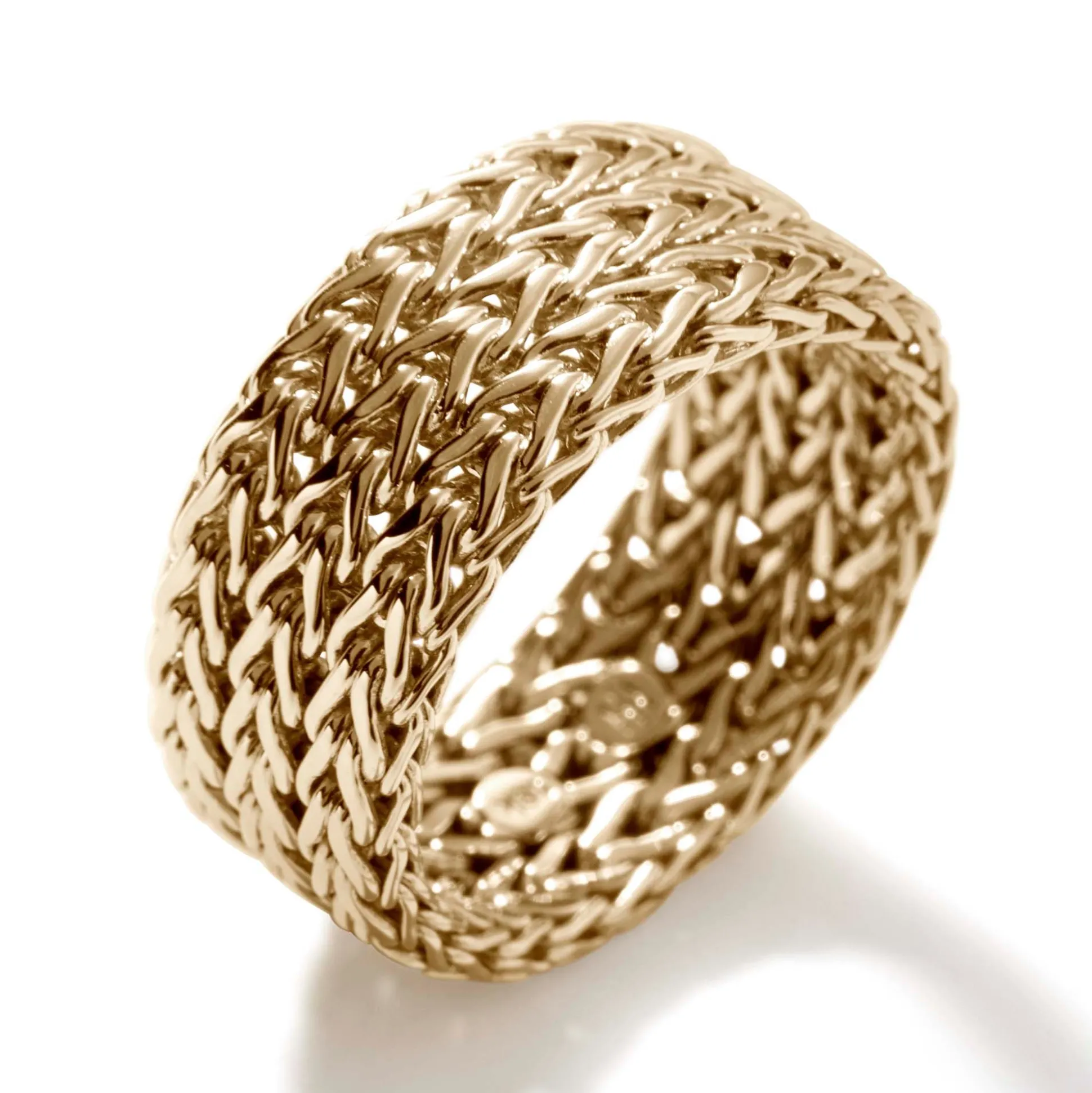 Women John Hardy Soft^Rata Chain Ring, Silver, Gold, Wide