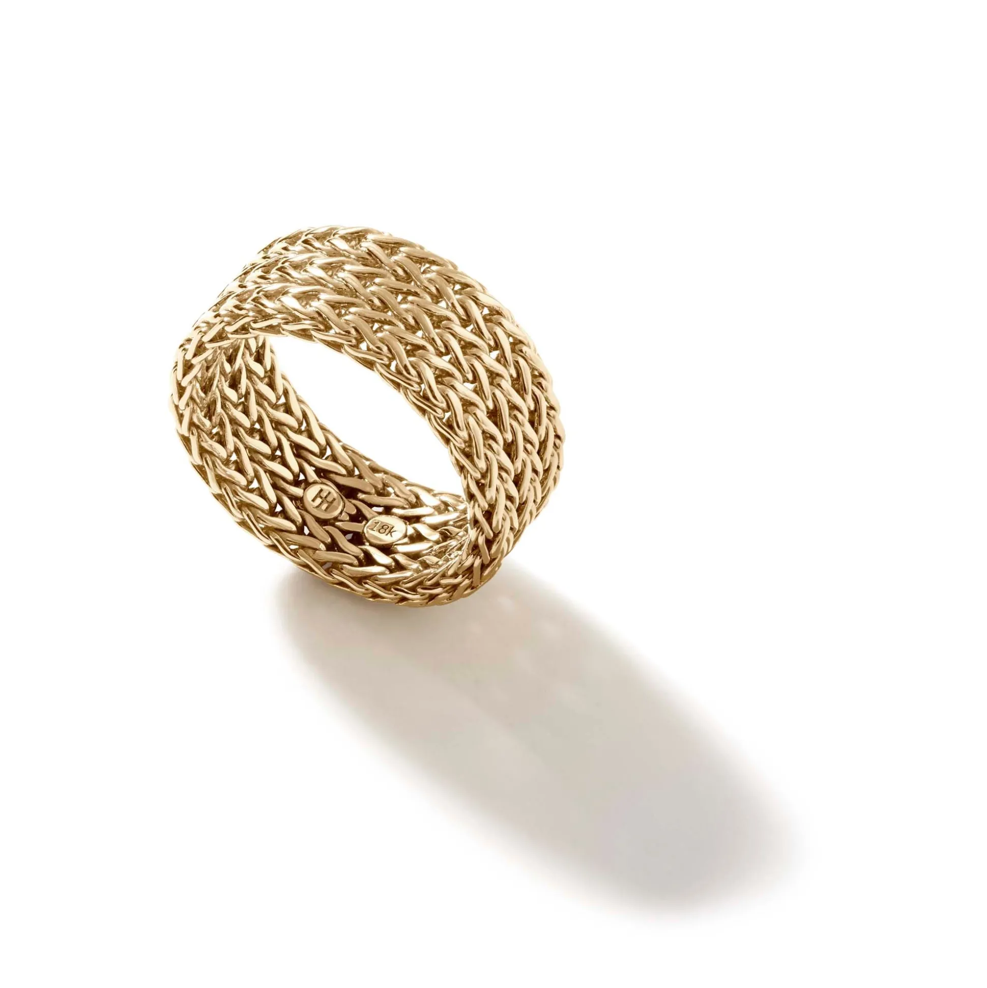 Women John Hardy Soft^Rata Chain Ring, Silver, Gold, Wide
