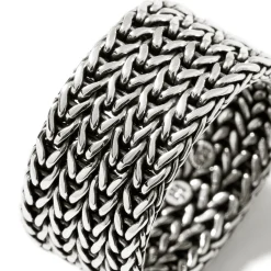 Women John Hardy Soft^Rata Chain Ring, Silver, Gold, Wide