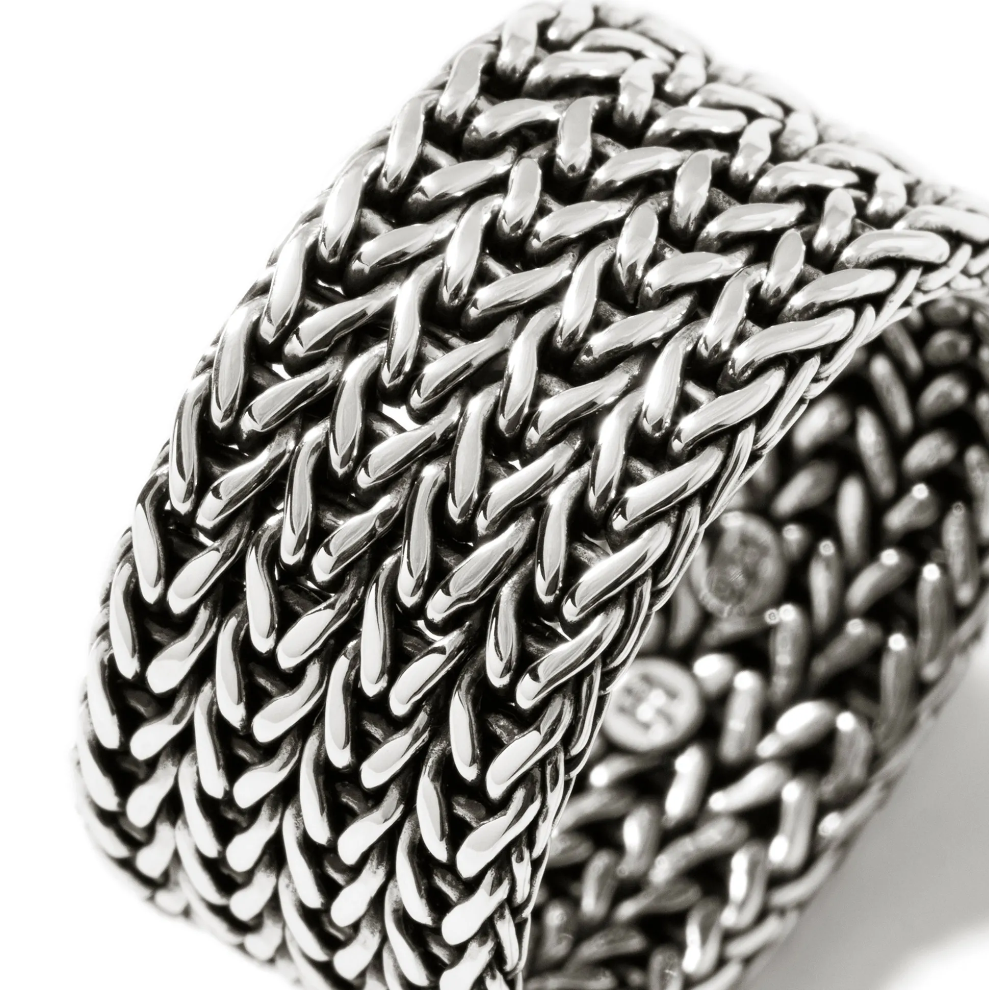 Women John Hardy Soft^Rata Chain Ring, Silver, Gold, Wide