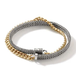 Men John Hardy Chains^Rata Curb Chain Wrap, Gold, Silver, 5.2Mm