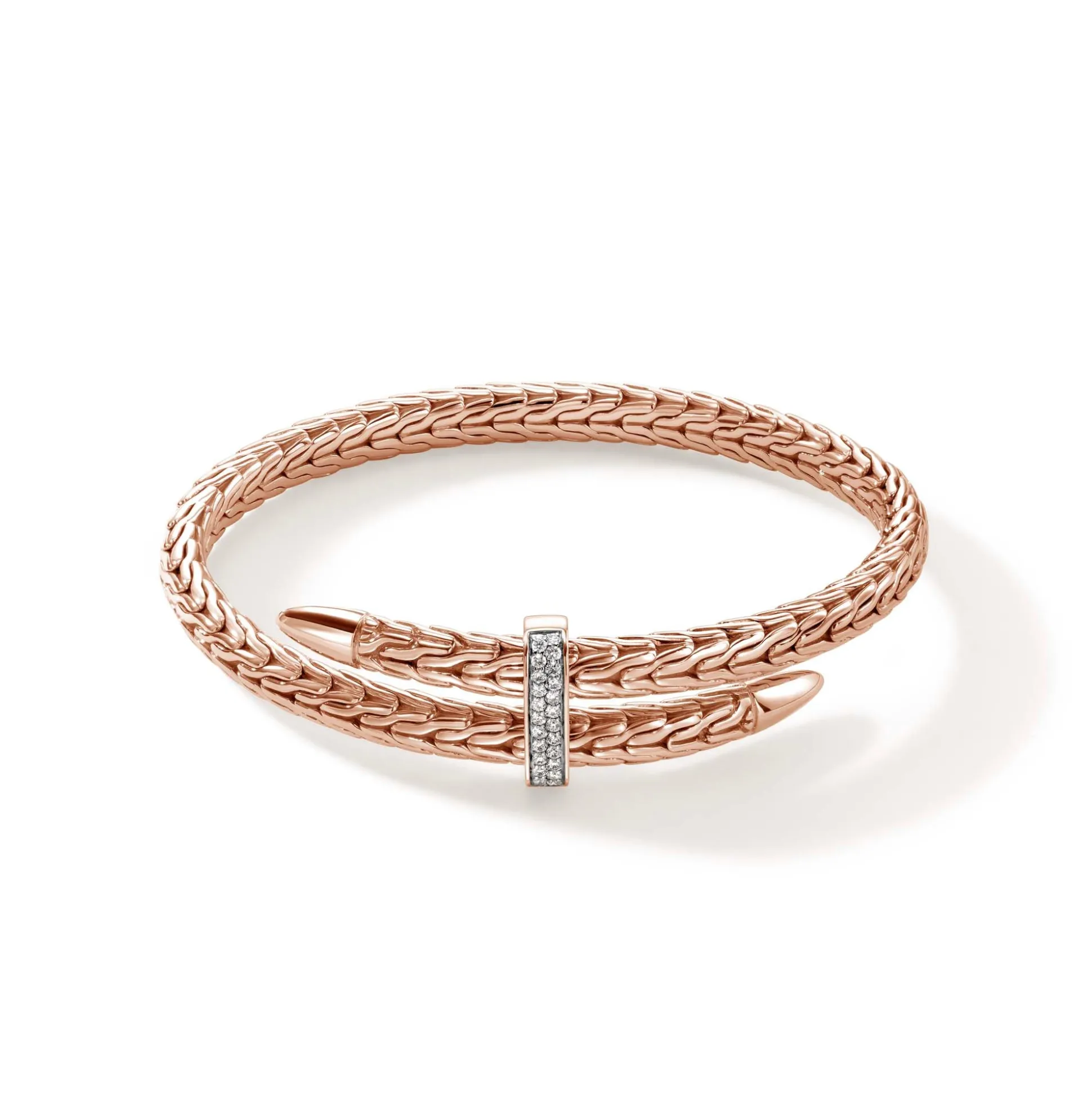 Men John Hardy Cuffs^Spear Flex Cuff, Silver, Gold, Diamonds