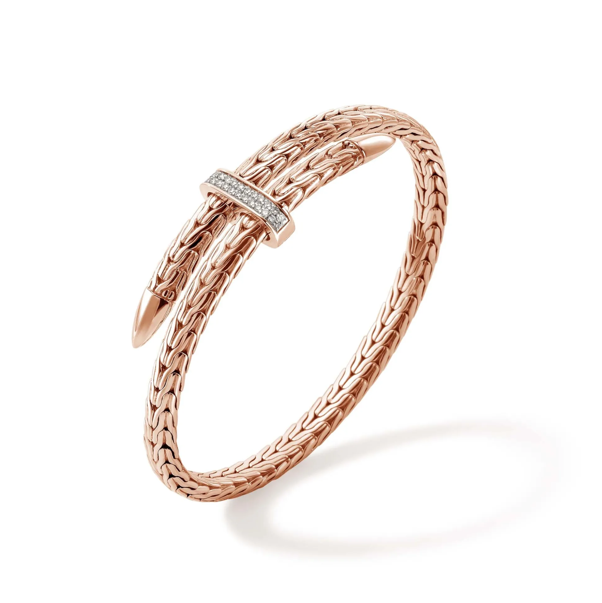 Men John Hardy Cuffs^Spear Flex Cuff, Silver, Gold, Diamonds